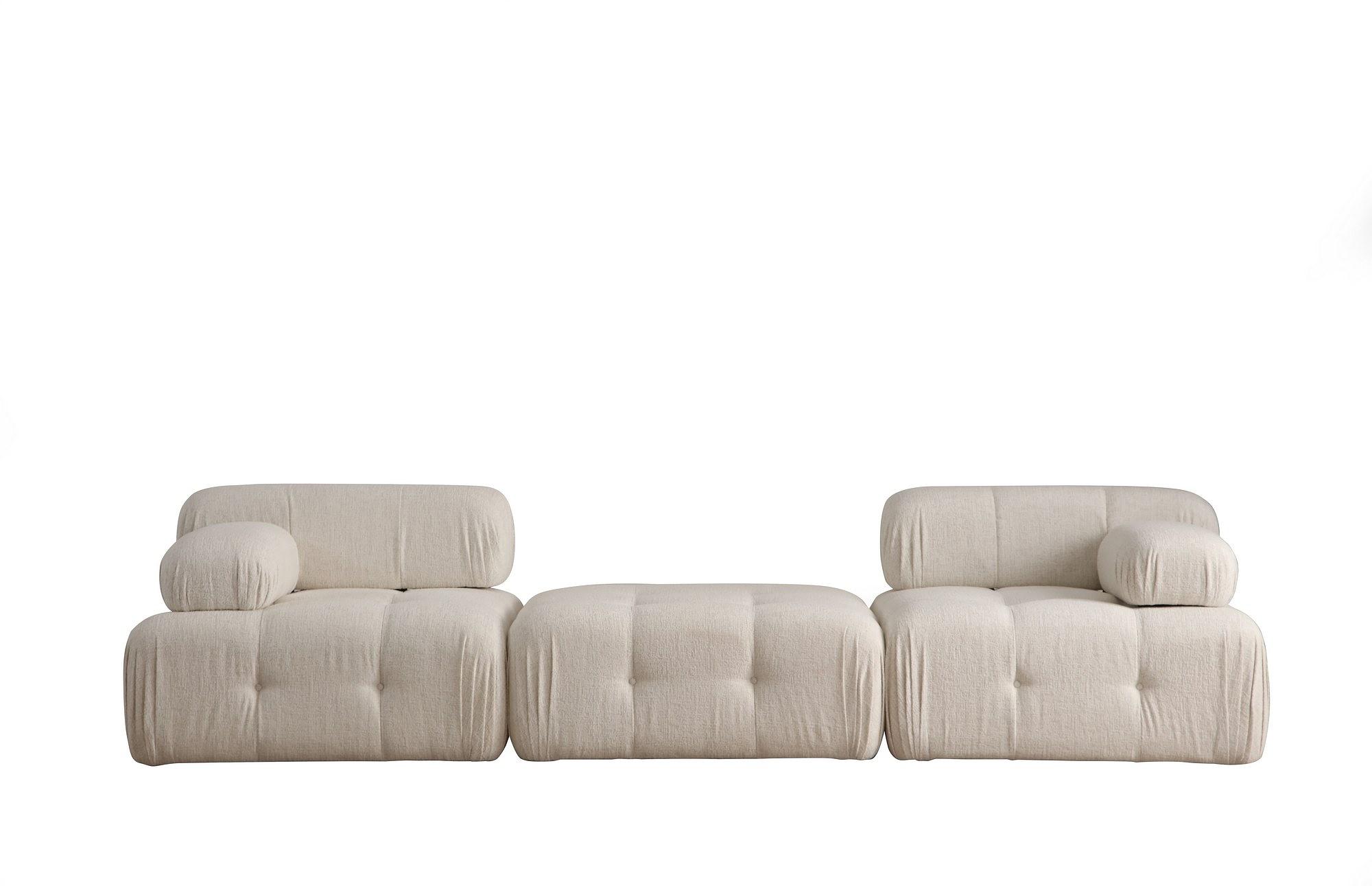 Doblo Modular Sofa 3-Seater Cream Bouclé 2