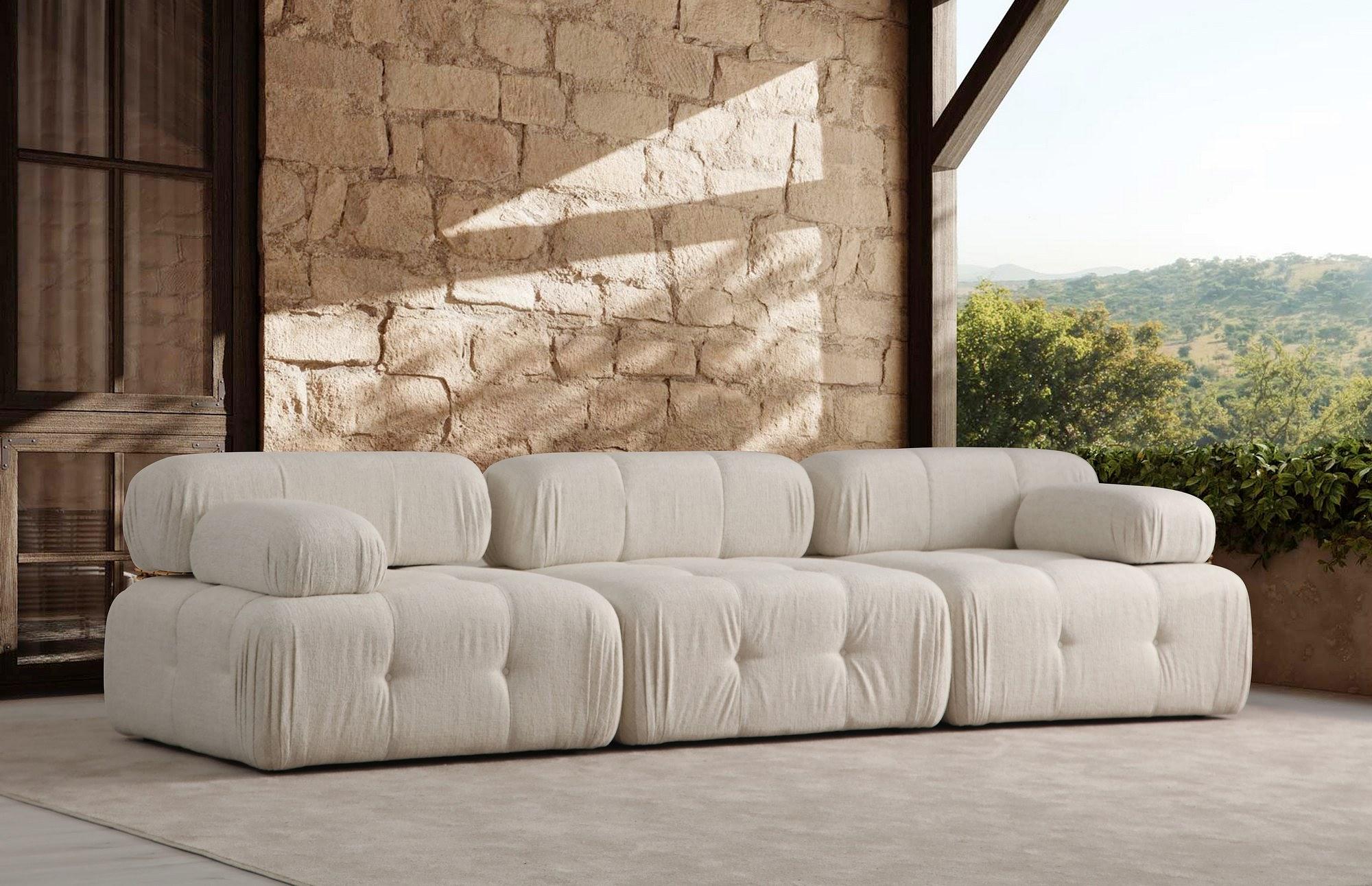 Doblo Modular Sofa 3-Seater Cream Bouclé 2
