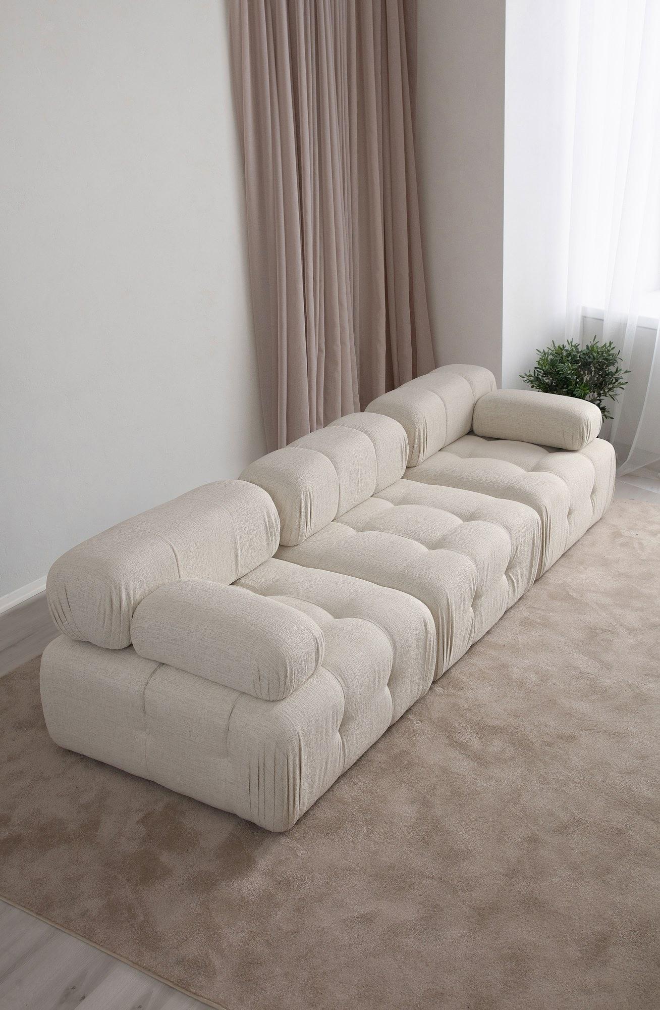 Doblo Modular Sofa 3-Seater Cream Bouclé 3