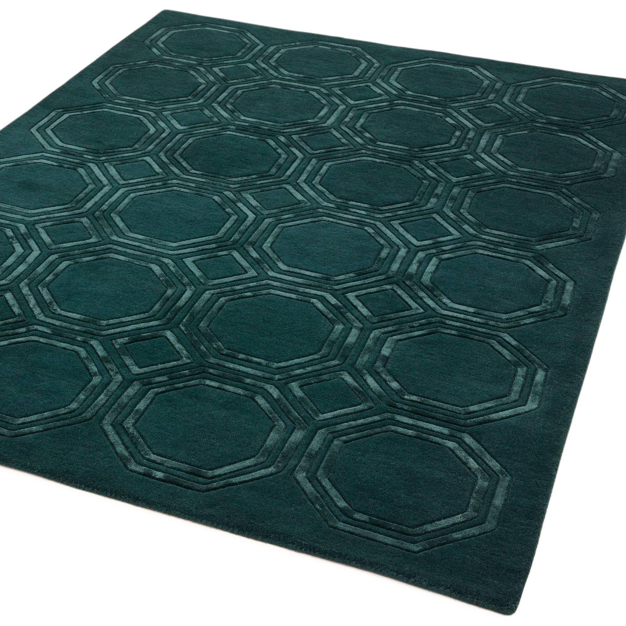 Nexus Fine Lines Teppich Petrol Wolle 200x290cm 2