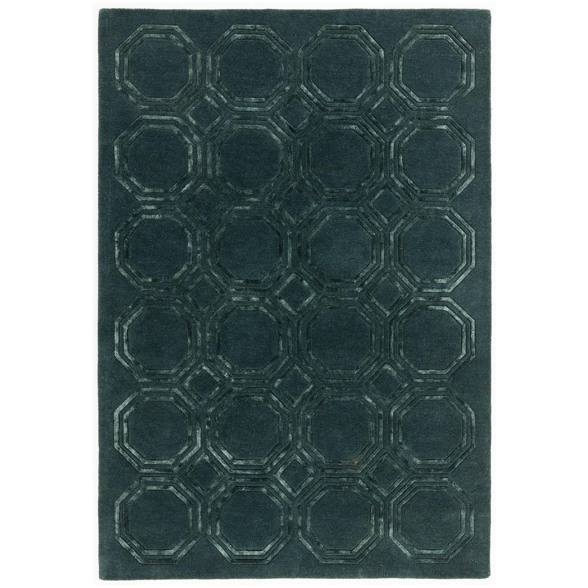 Nexus Fine Lines Rug Petrol Wool 120x170cm 0