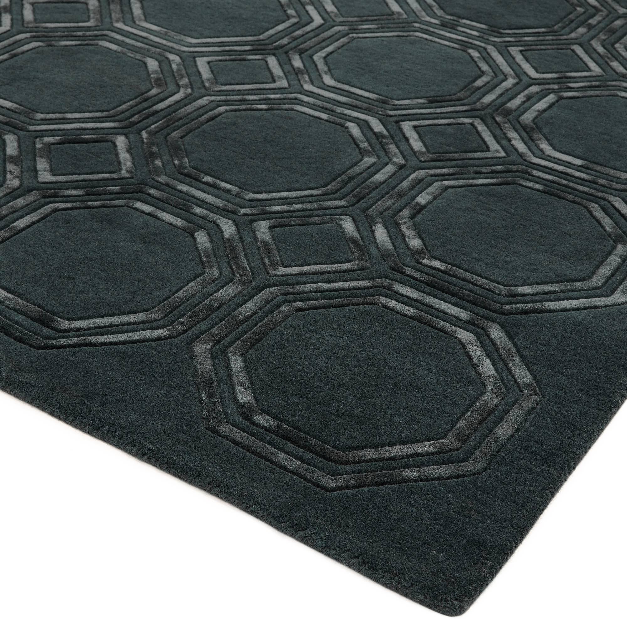 Nexus Fine Lines Rug Petrol Wool 120x170cm 3