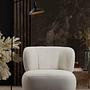 Moderner Sessel Bouclé Weiß 0