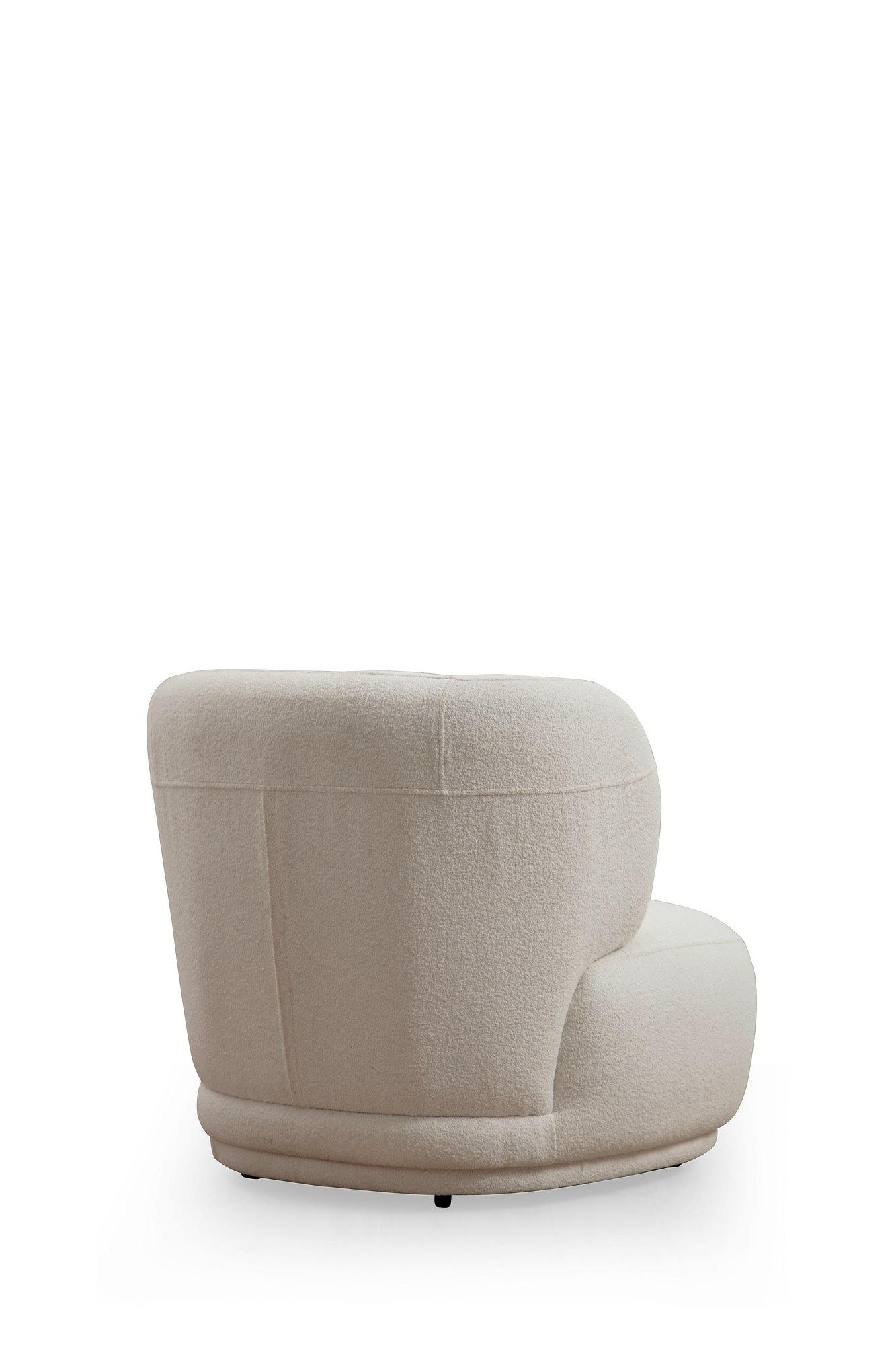 Moderner Sessel Bouclé Weiß 3