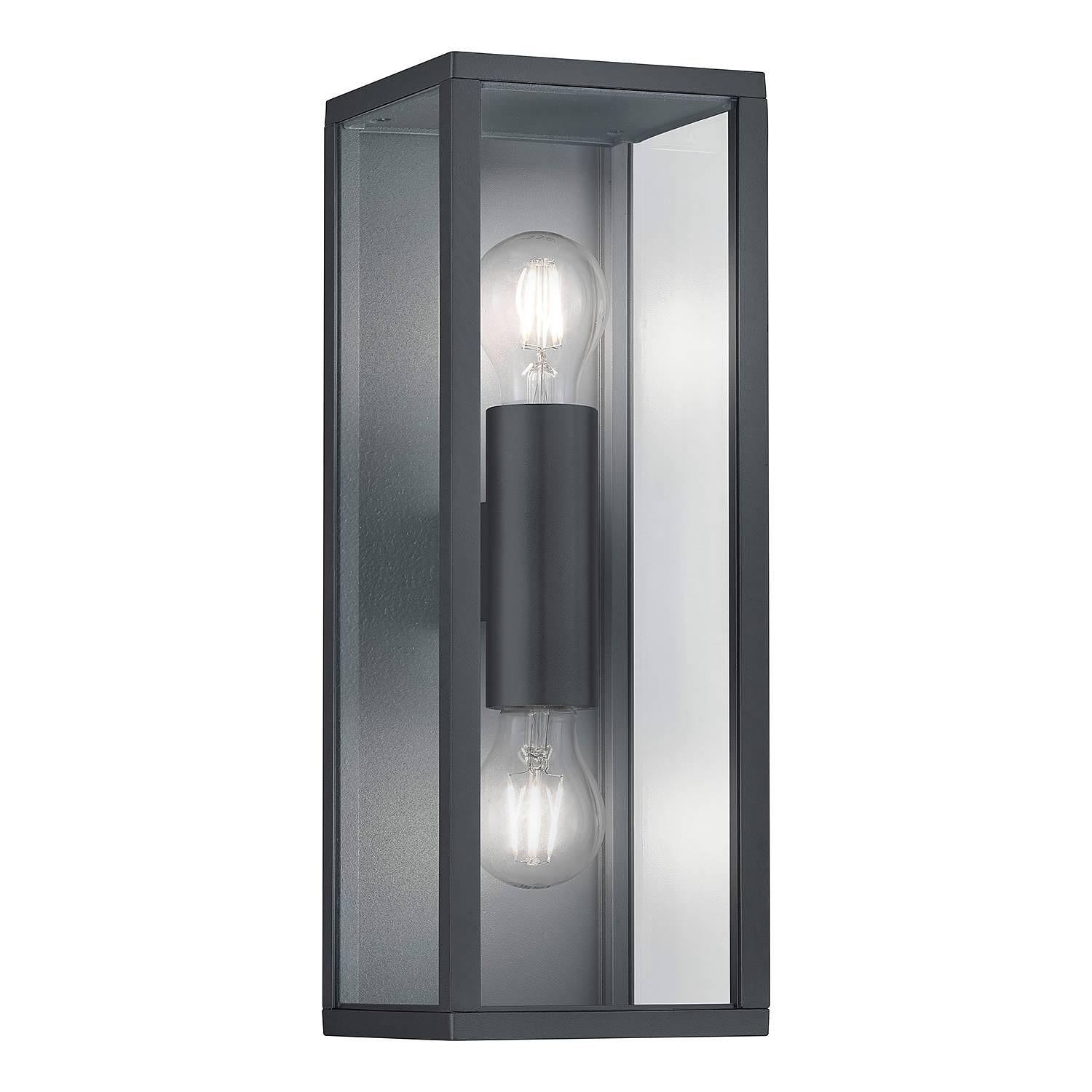 Garonne Wall Lamp 2-Light Clear Glass Aluminum Gray 0