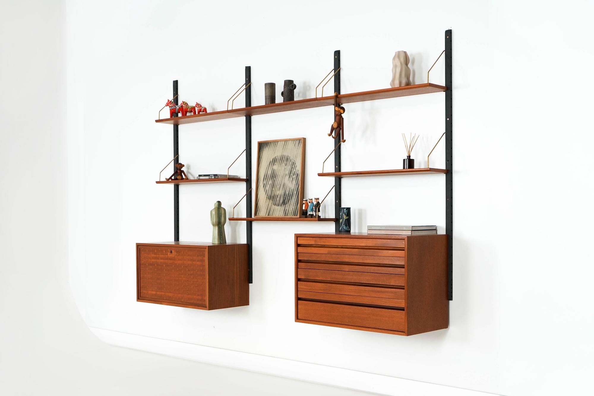 Module shelf teak brown 1960s 4