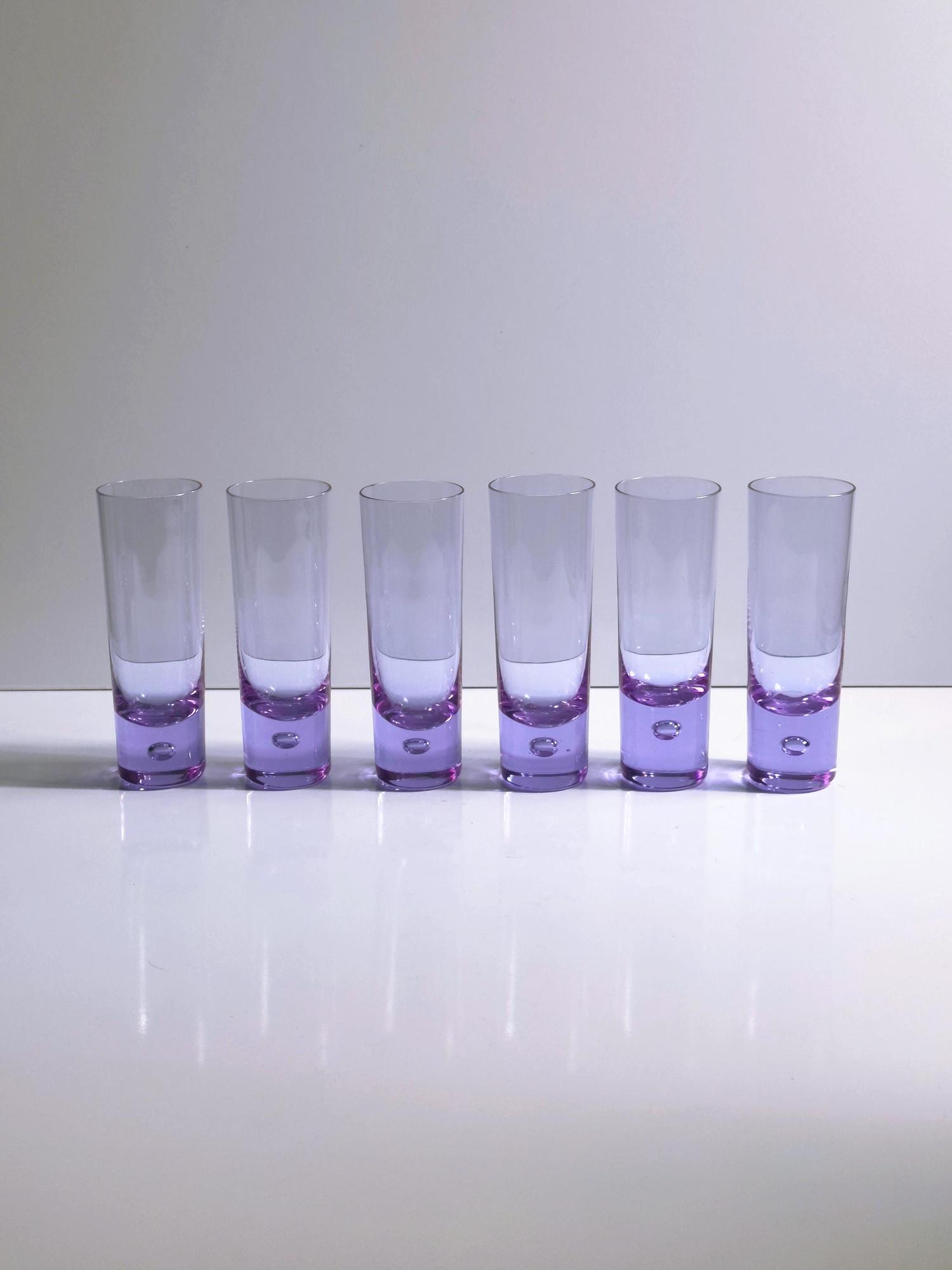 6x Vintage drinking glasses Alexandrite glass 1970s 0