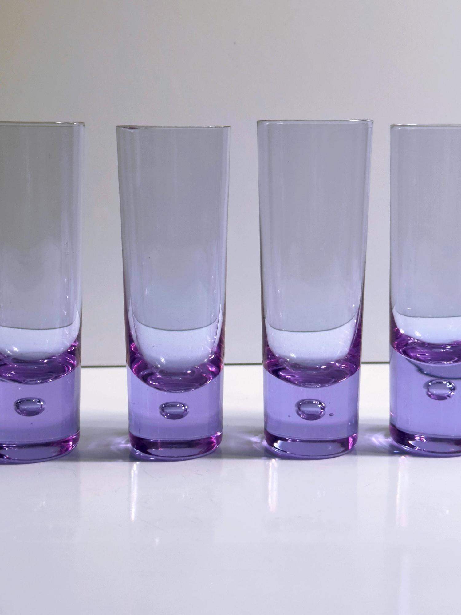6x Vintage drinking glasses Alexandrite glass 1970s 4