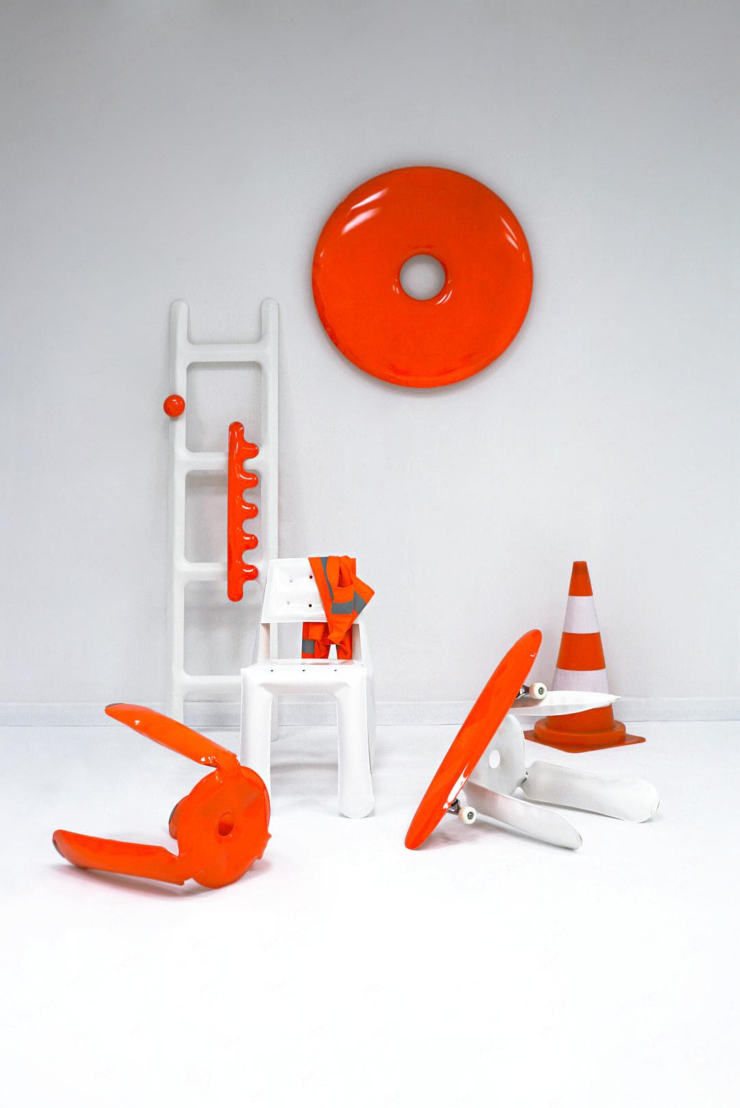 Plopp Standard Stool Aluminum Neon Orange RAL 2005 0