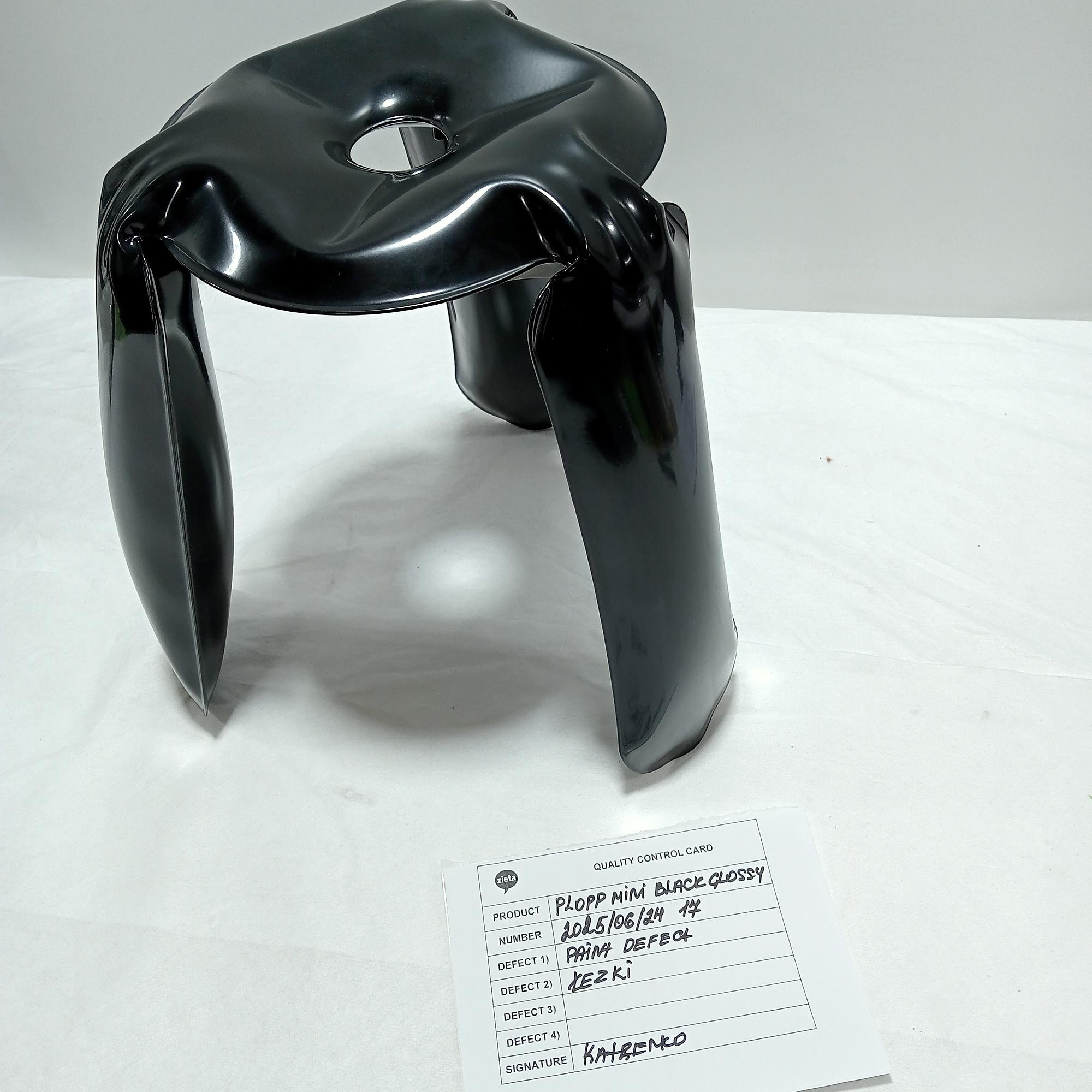 Plopp Mini Hocker Stahl Schwarz Glänzend 0