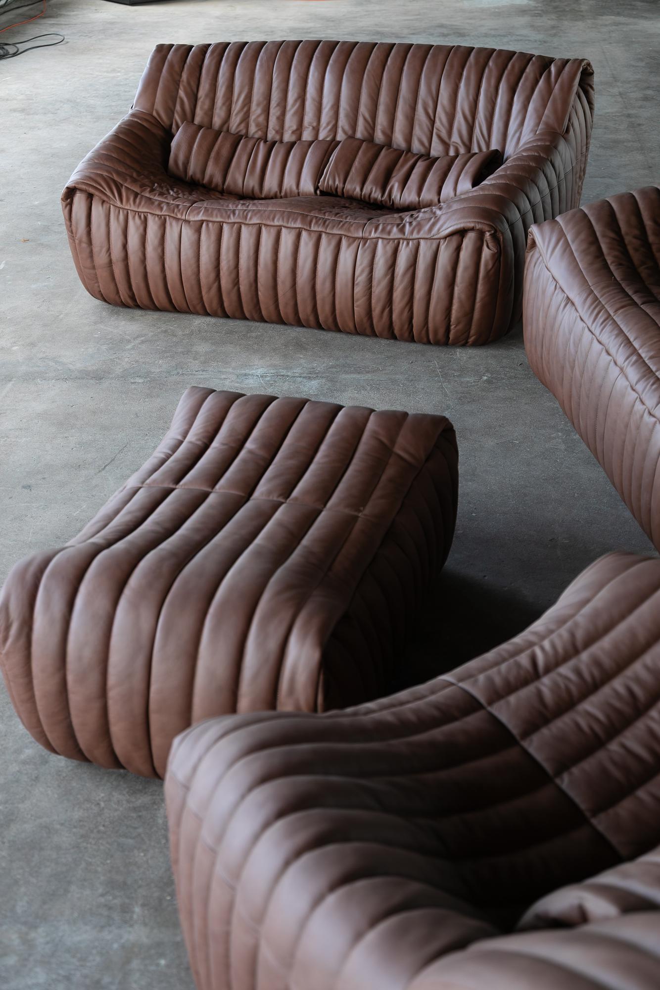 Sandra Lounge Set 2-piece. Smooth leather Folk Brown 1