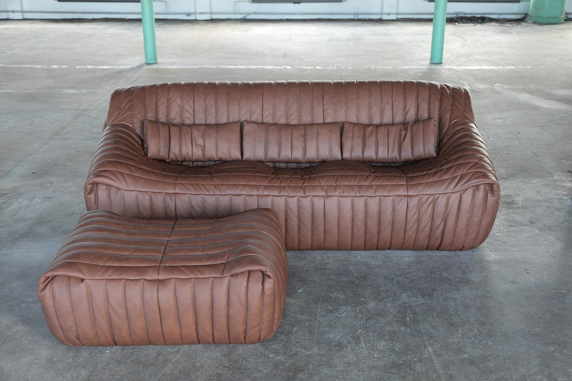 Sandra Lounge Set 2-tlg. Glattleder Folk Brown 1