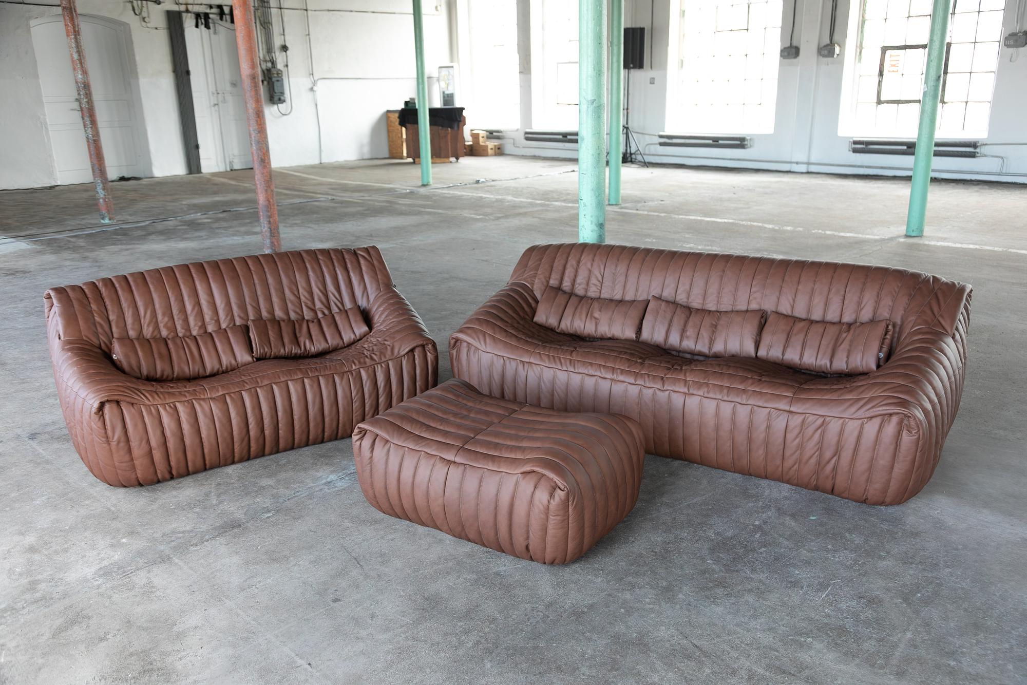 Sandra Lounge Set 2-piece. Smooth leather Folk Brown 3