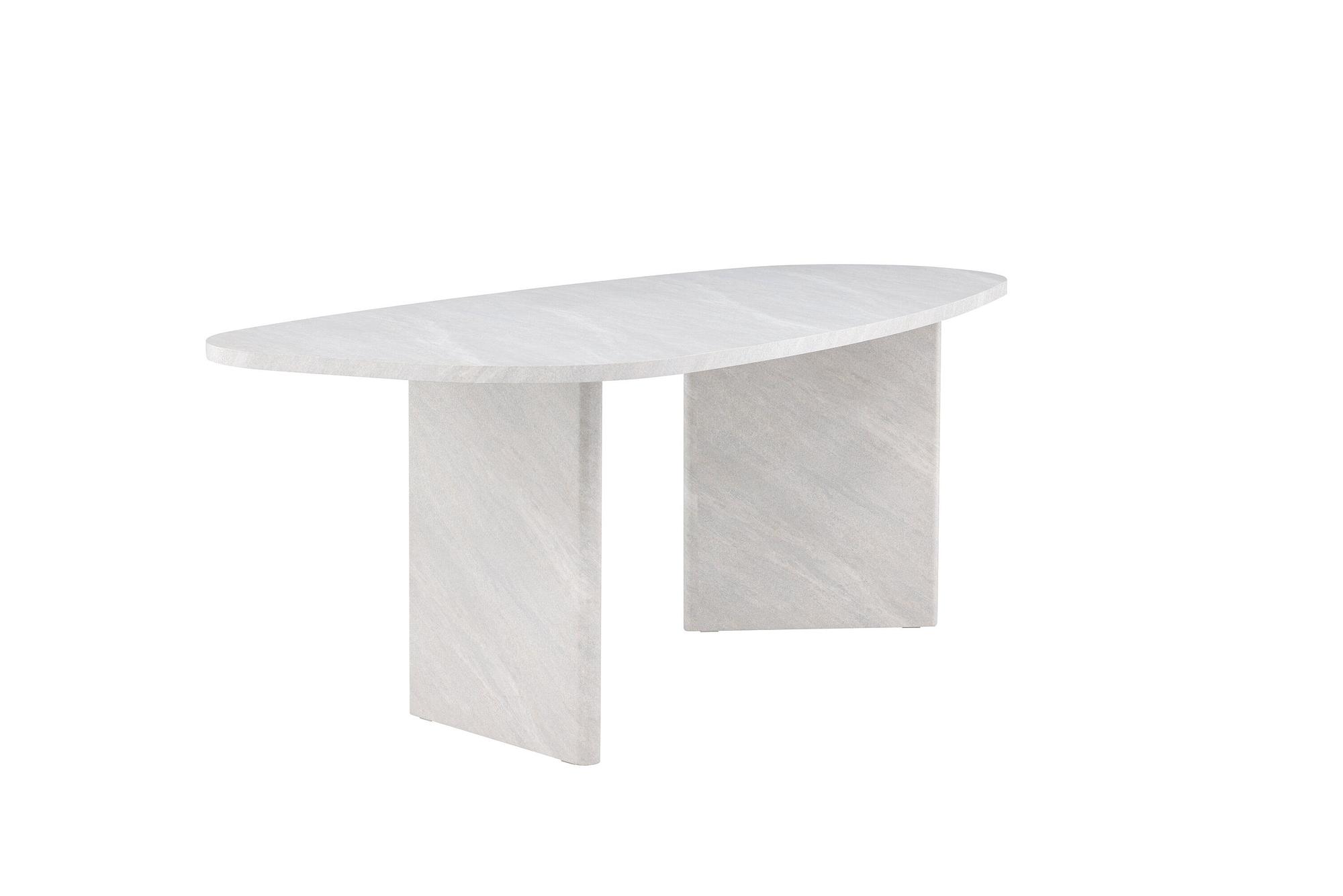Grönvik Dining Table White Concrete Look 220x100cm 4