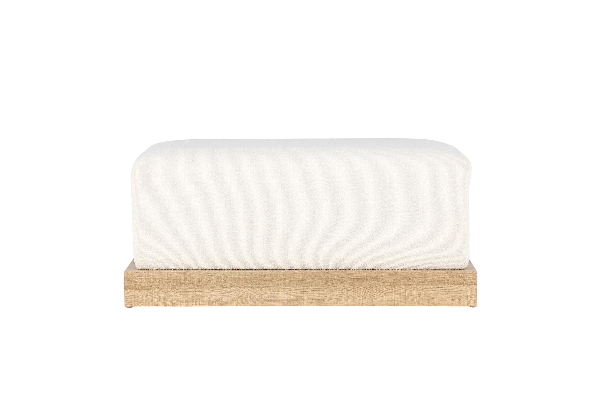 Ivy Ottoman Wood-look Bouclé White 6
