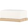Ivy Ottoman Holzoptik Bouclé Weiß 1