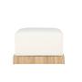 Ivy Ottoman Holzoptik Bouclé Weiß 3