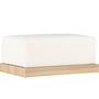 Ivy Ottoman Holzoptik Bouclé Weiß 5