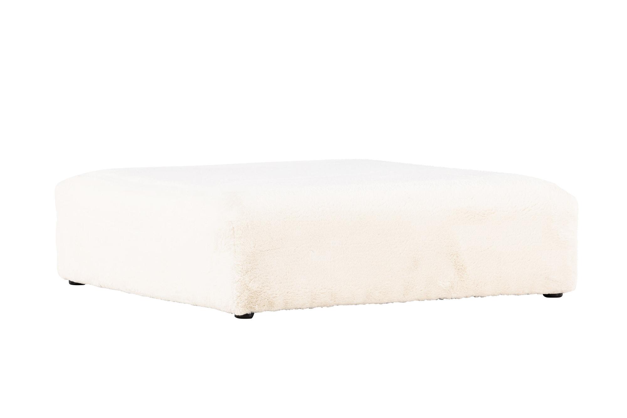 Davie Pouf Beige Kunstfell 100x100cm 2