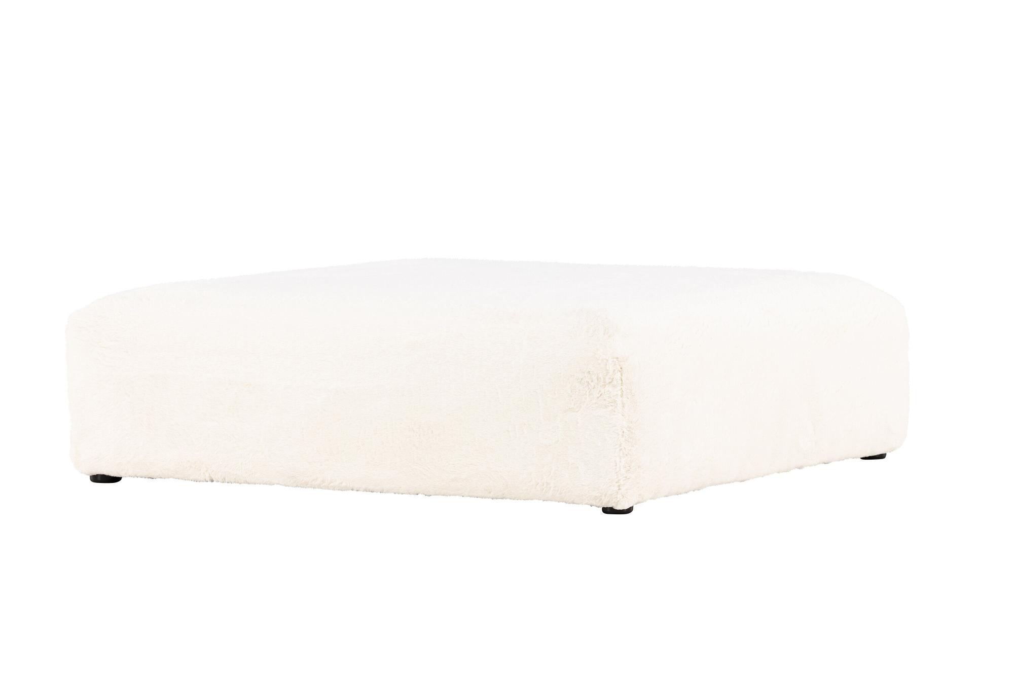 Davie Pouf Beige Kunstfell 100x100cm 1