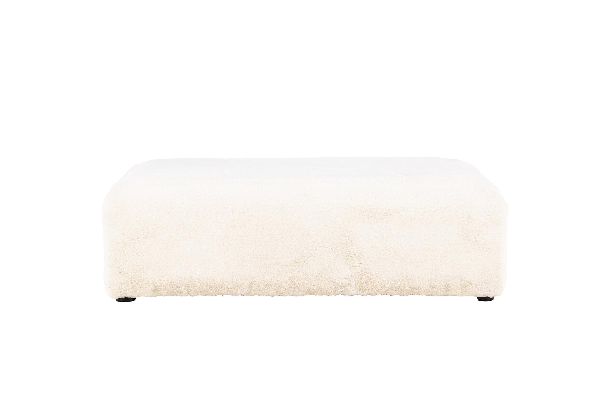 Davie Pouf Beige Kunstfell 100x100cm 3