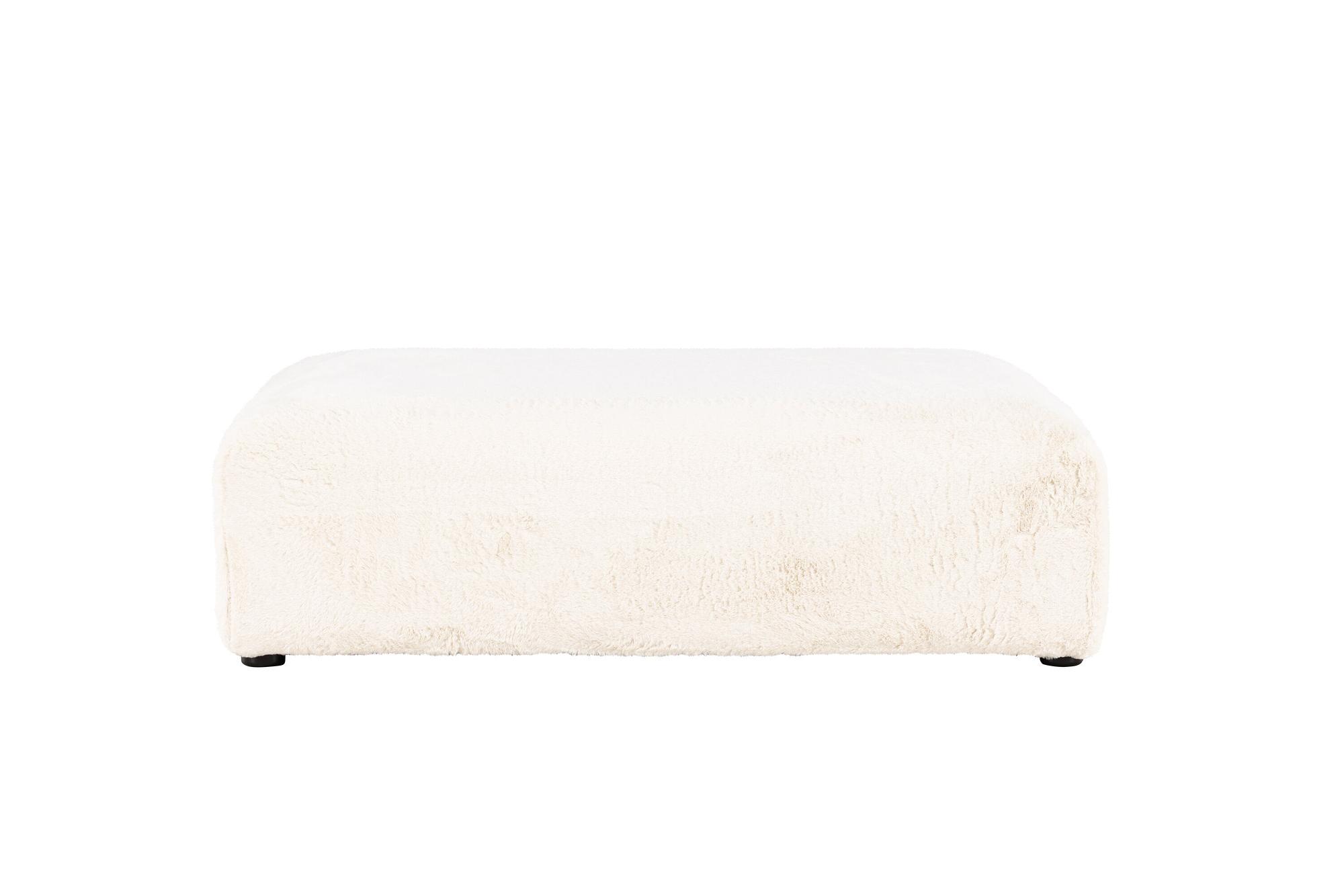 Davie Pouf Beige Kunstfell 100x100cm 0
