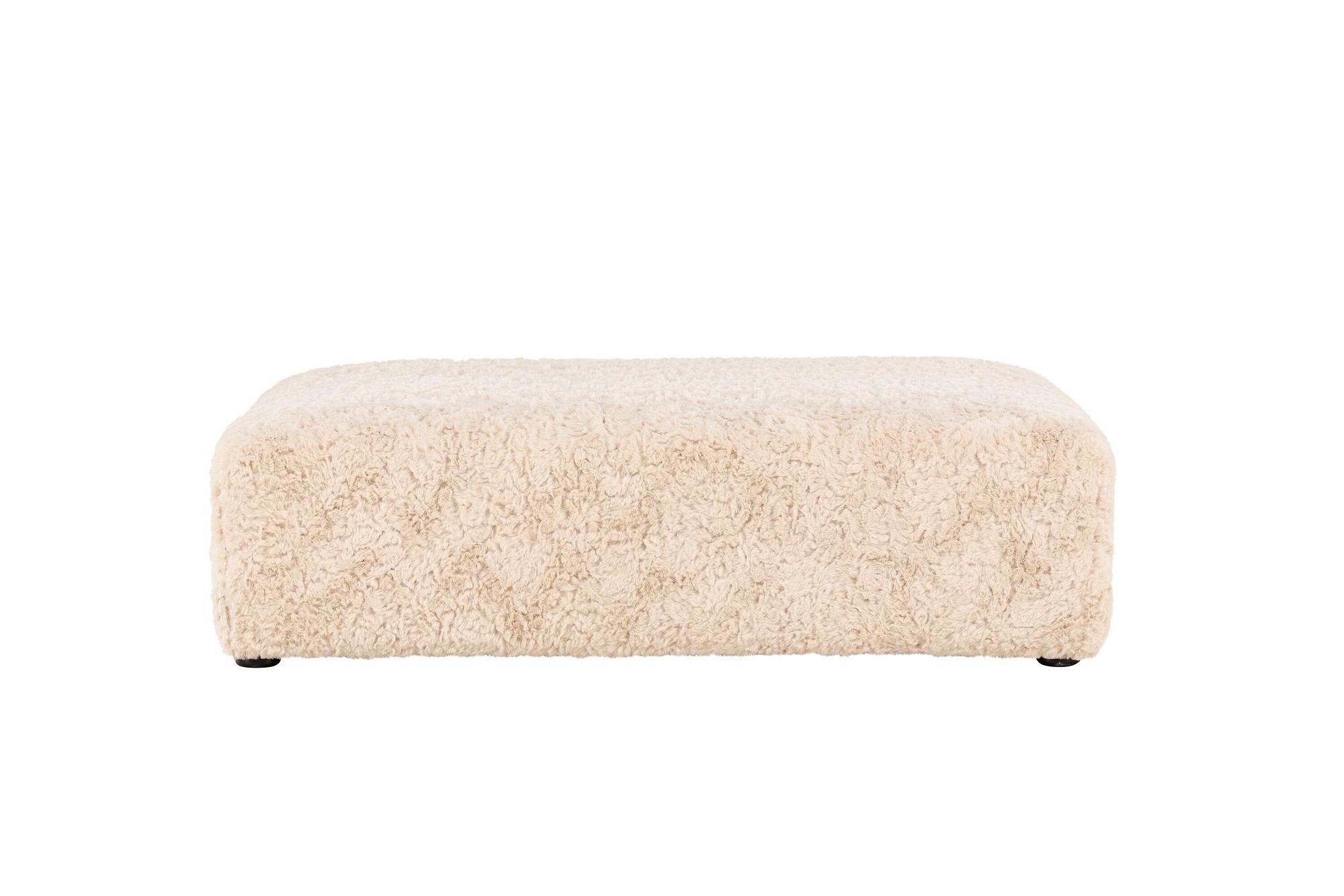 Frankie Pouf Beige Kunstfell FSC 100x100cm 3
