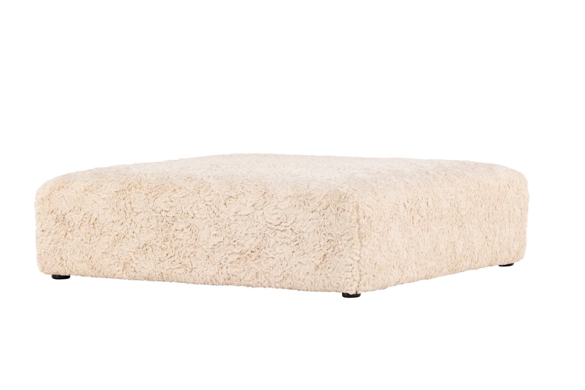 Frankie Pouf Beige Kunstfell FSC 100x100cm 1