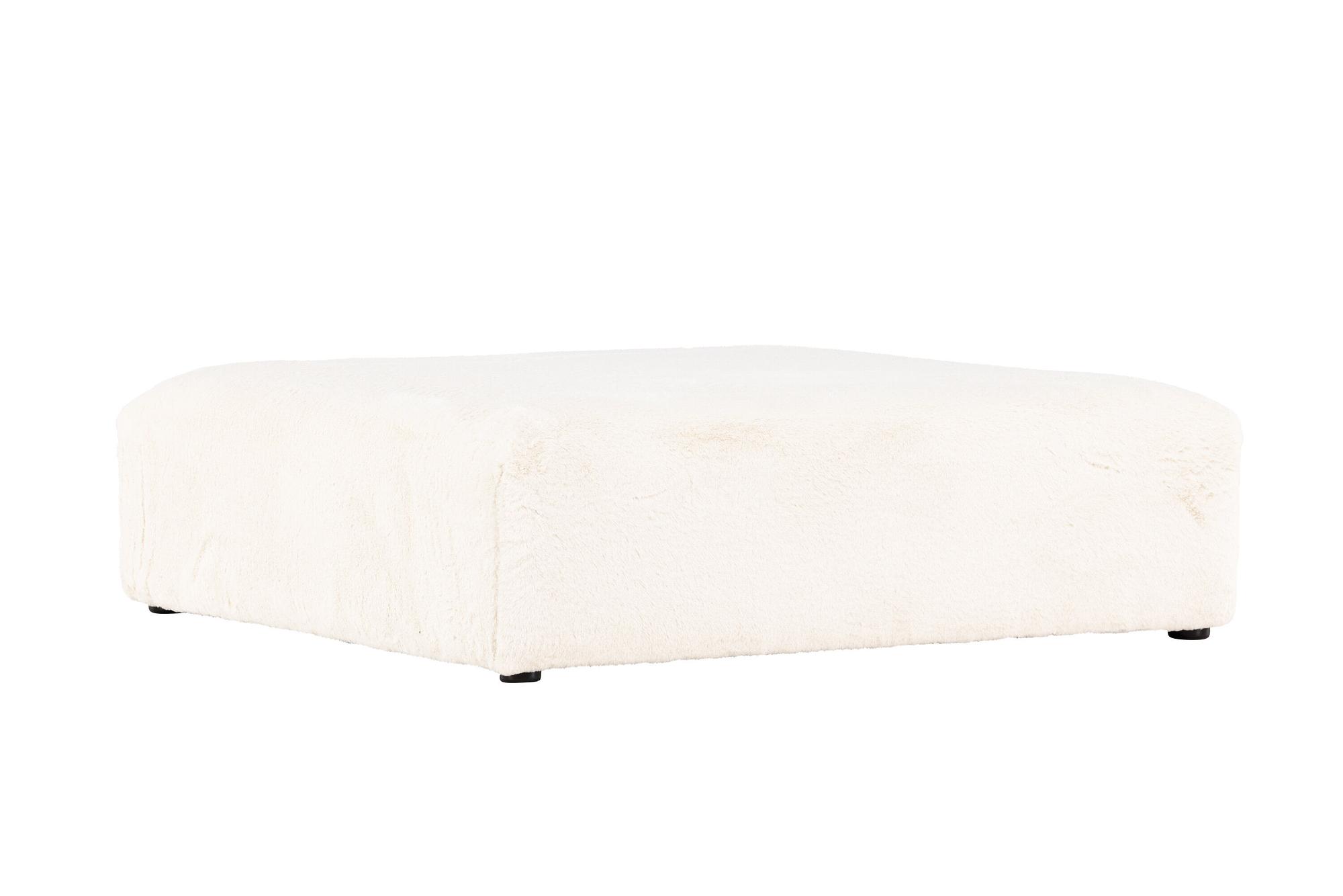 Davie Pouf Beige Kunstfell 100x100cm 8
