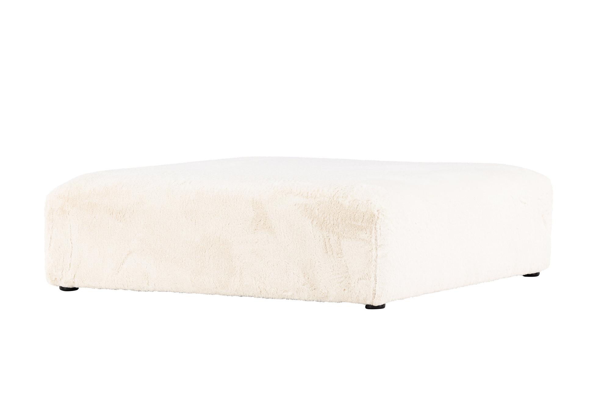 Davie Pouf Beige Kunstfell 100x100cm 7