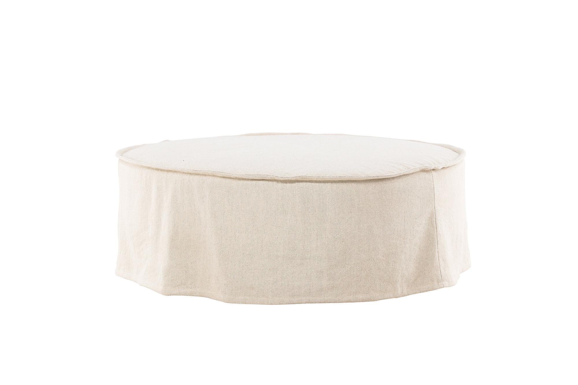 Vindö Ottoman Beige Linen ⌀101cm 2