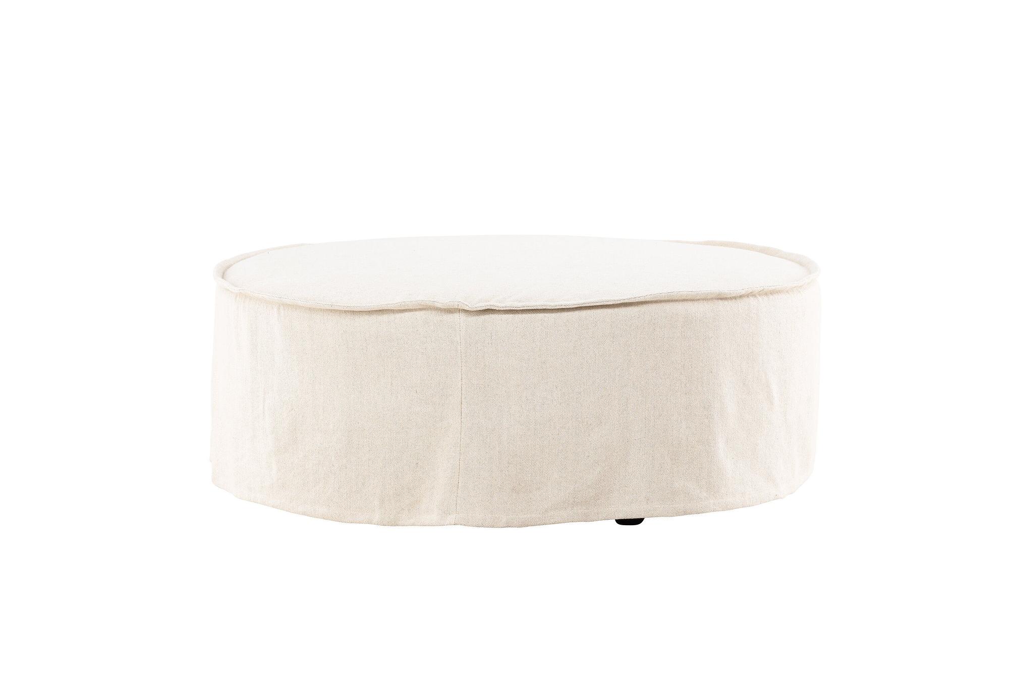 Vindö Ottoman Beige Linen ⌀101cm 4