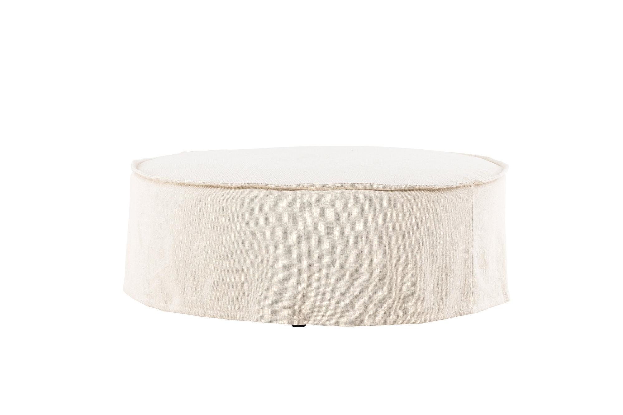 Vindö Ottoman Beige Leinen ⌀101cm 8