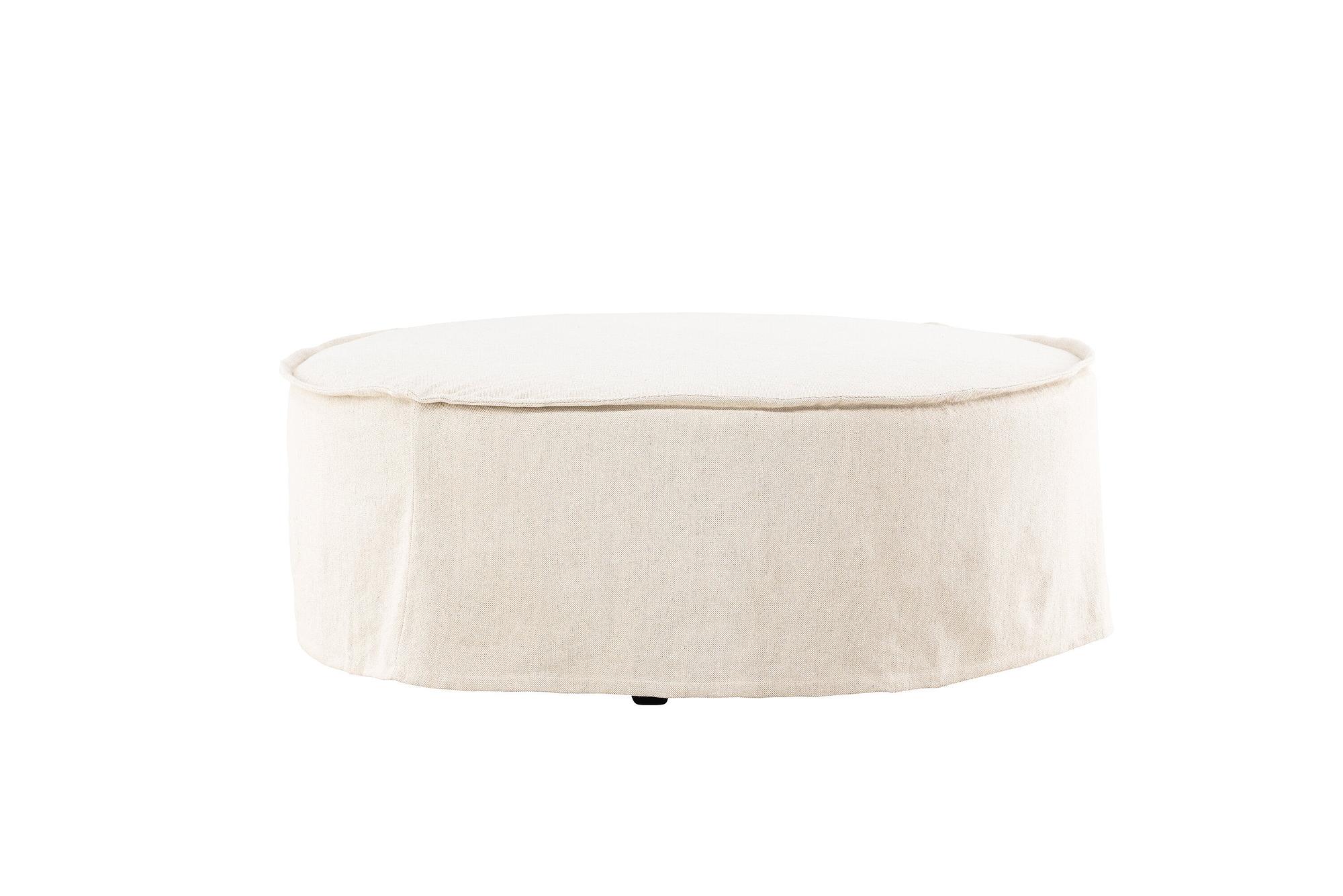 Vindö Ottoman Beige Leinen ⌀101cm 5