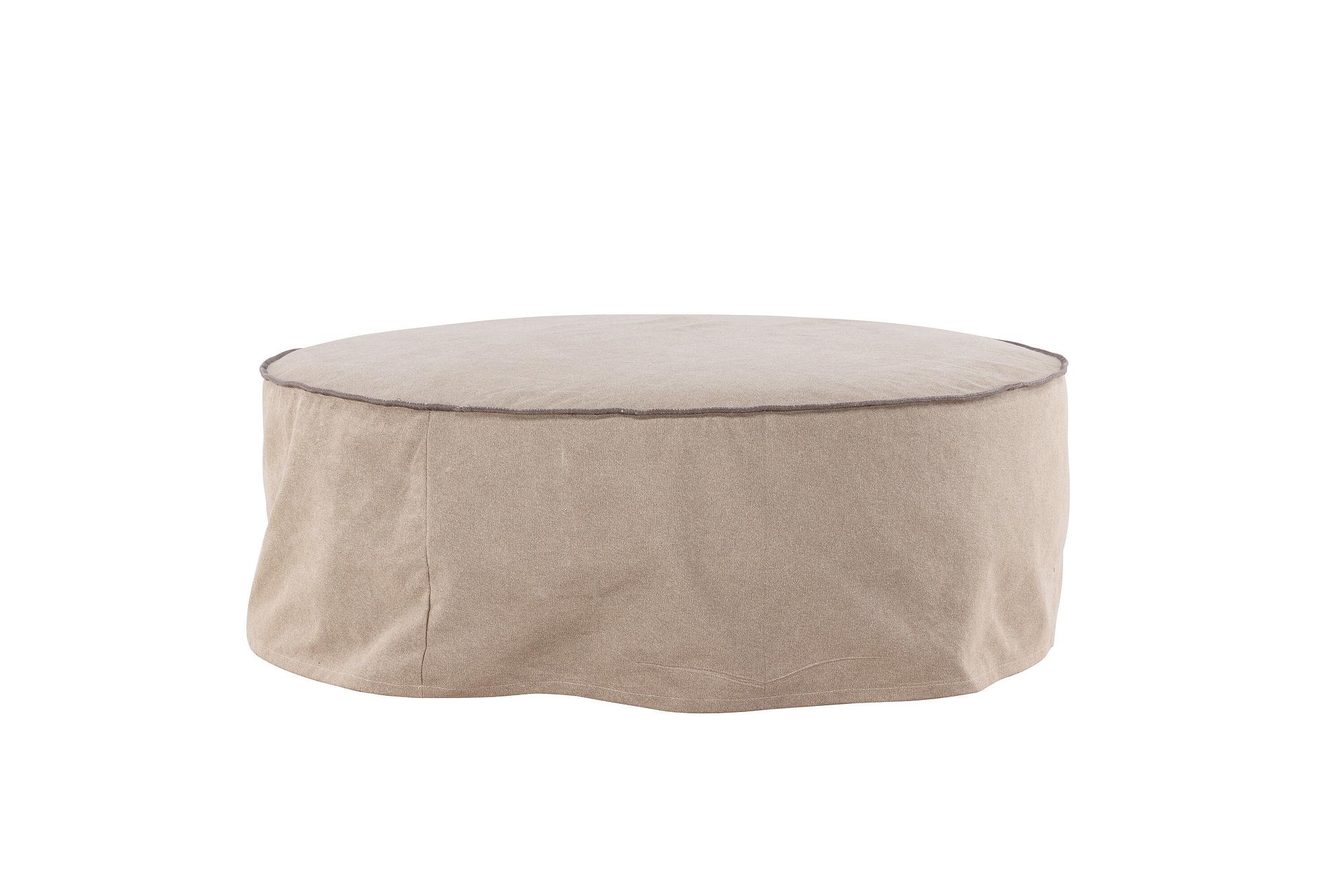 Vindö Ottoman Braun Leinen ⌀101cm 4