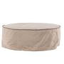Vindö Ottoman Brown Linen ⌀101cm 1