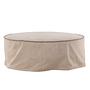 Vindö Ottoman Brown Linen ⌀101cm 3