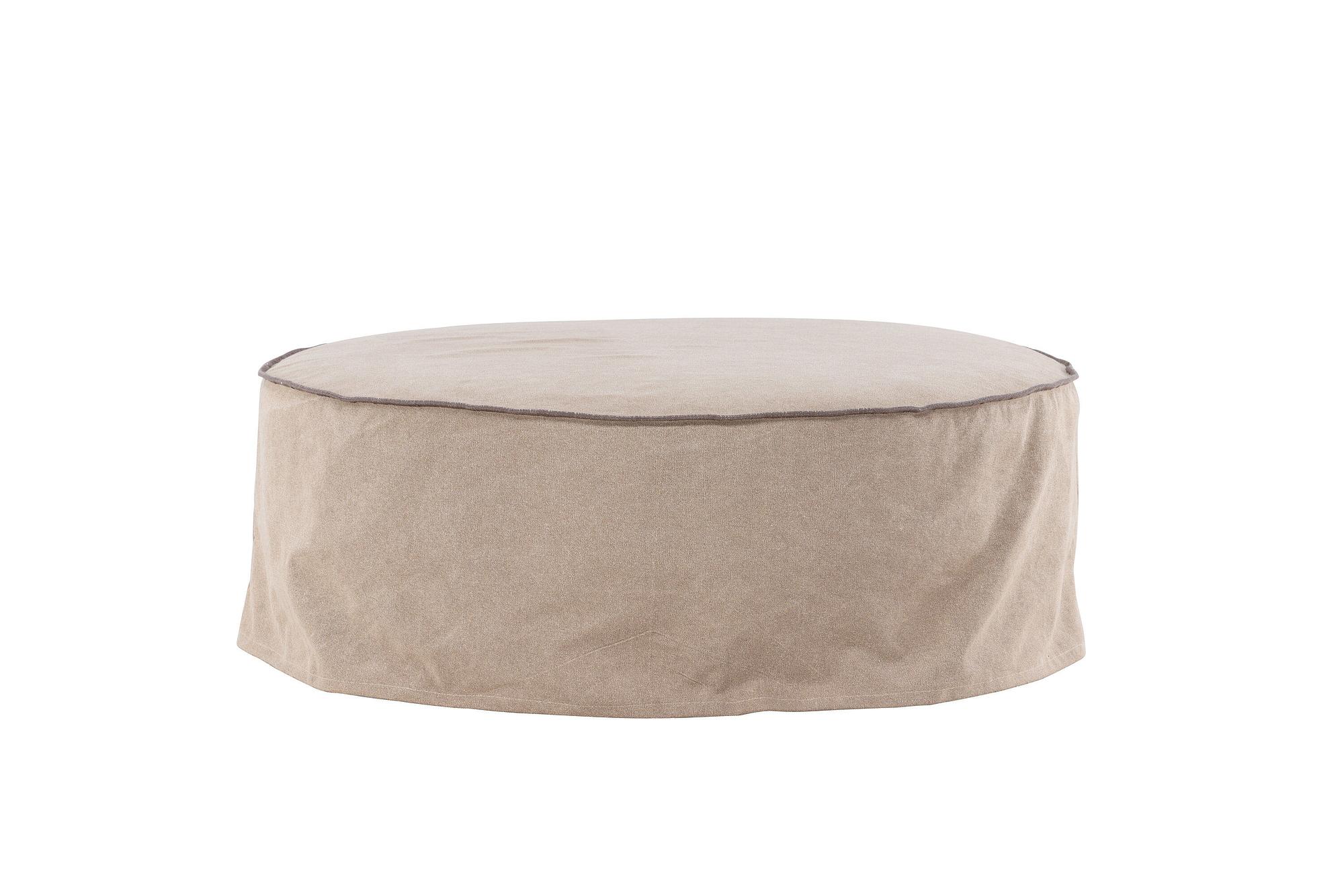Vindö Ottoman Braun Leinen ⌀101cm 0