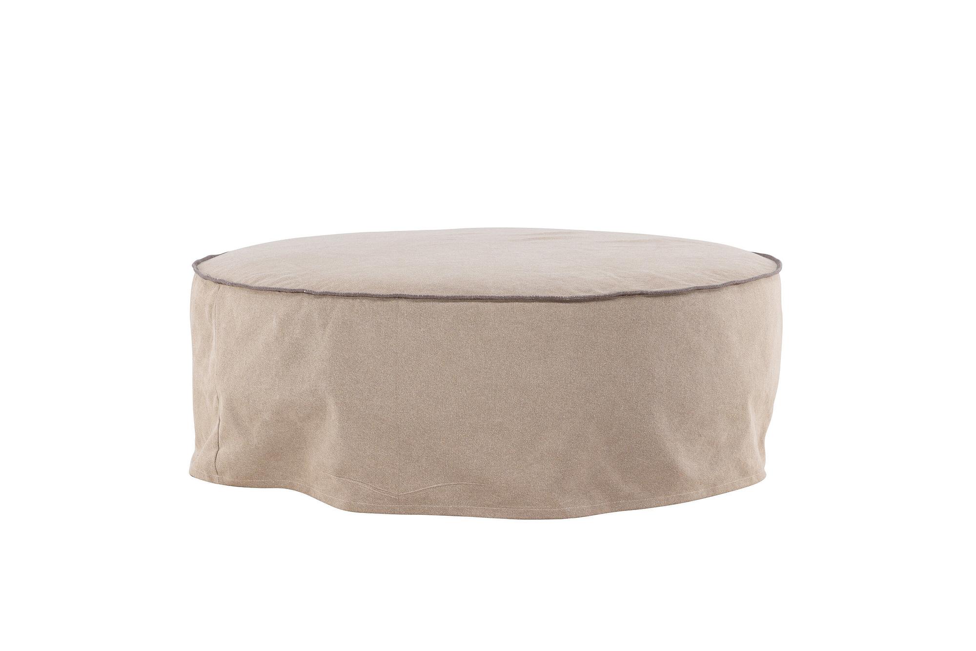 Vindö Ottoman Brown Linen ⌀101cm 5