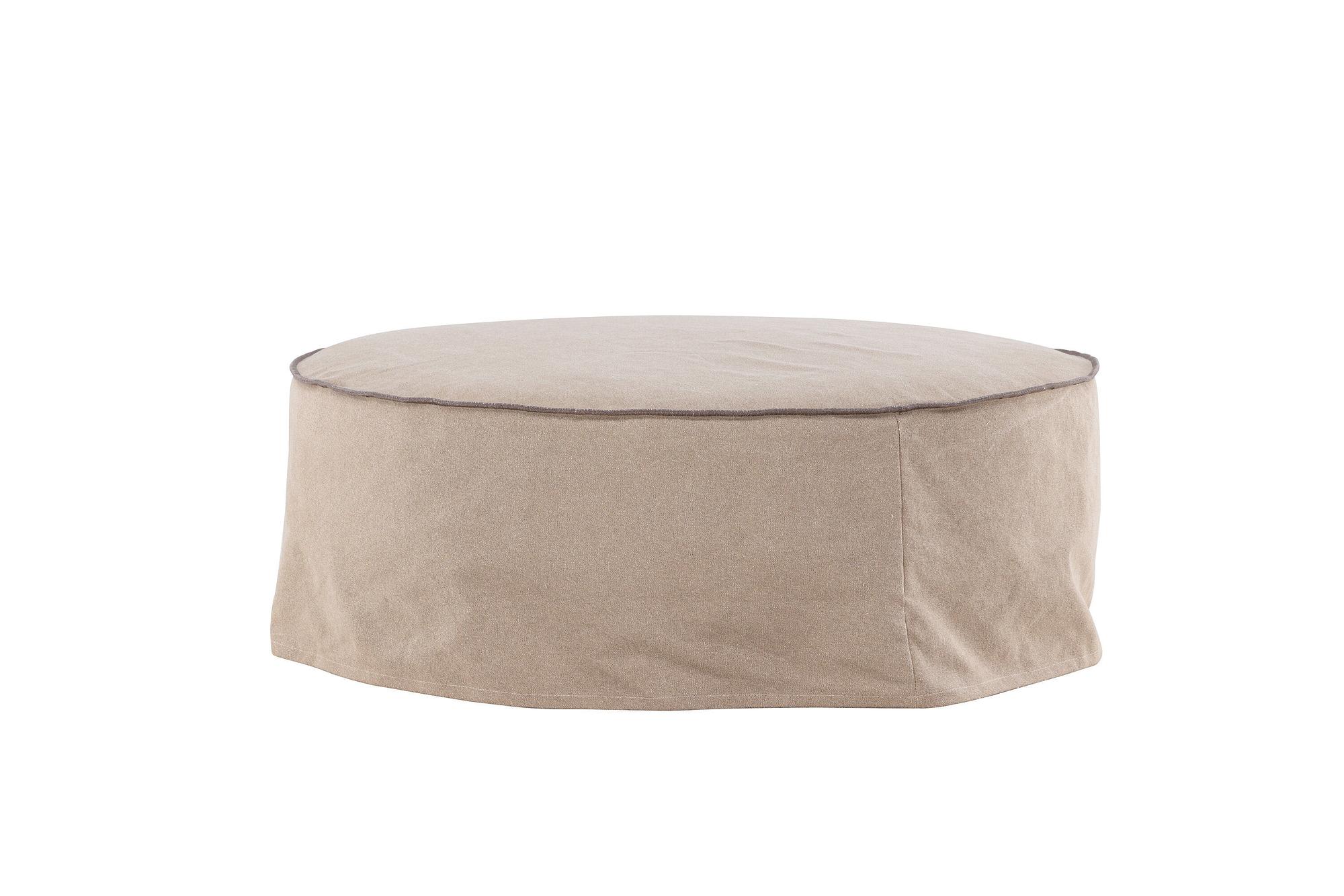 Vindö Ottoman Brown Linen ⌀101cm 8