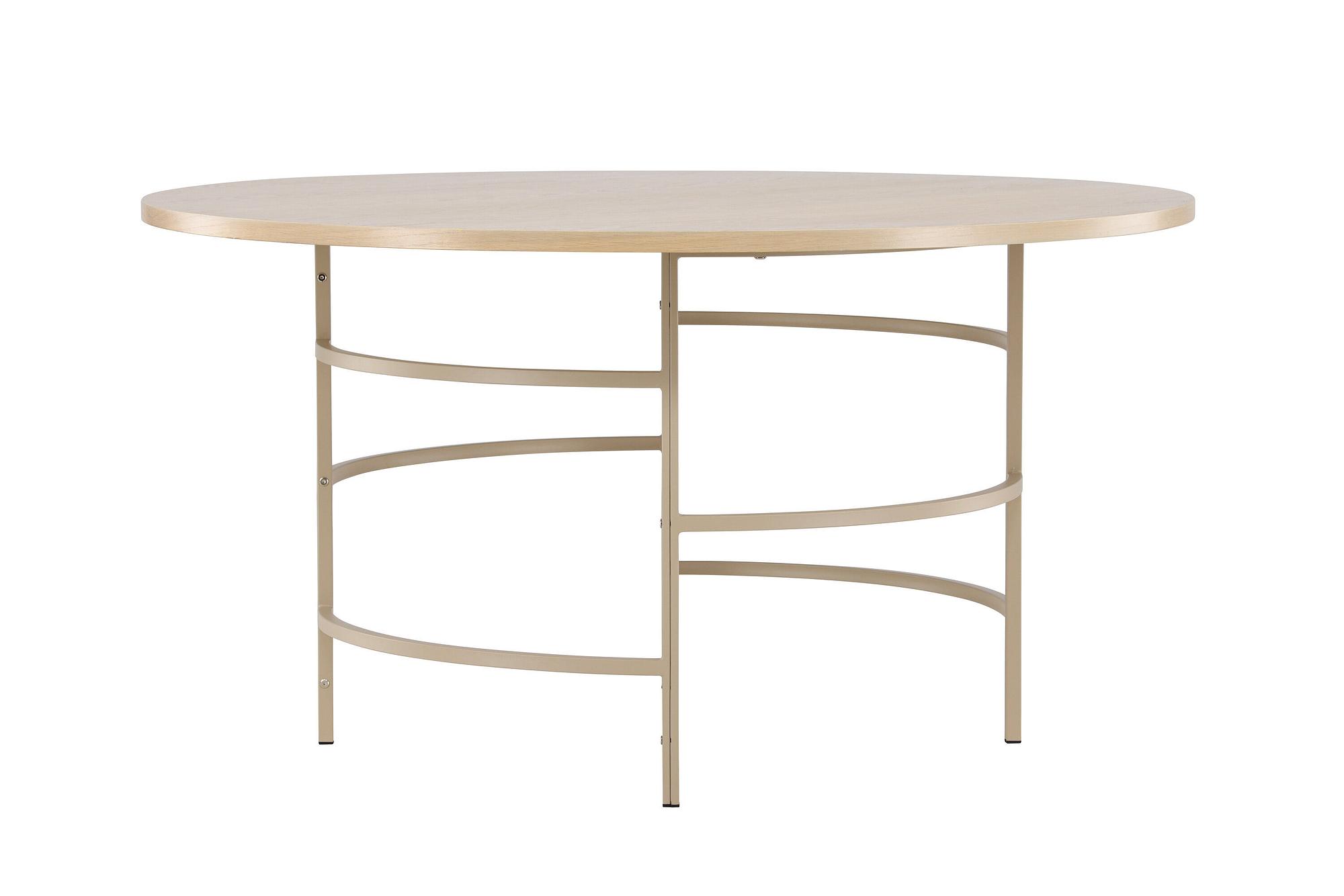 Copenhagen Dining table Wood Metal Beige ⌀140cm 0