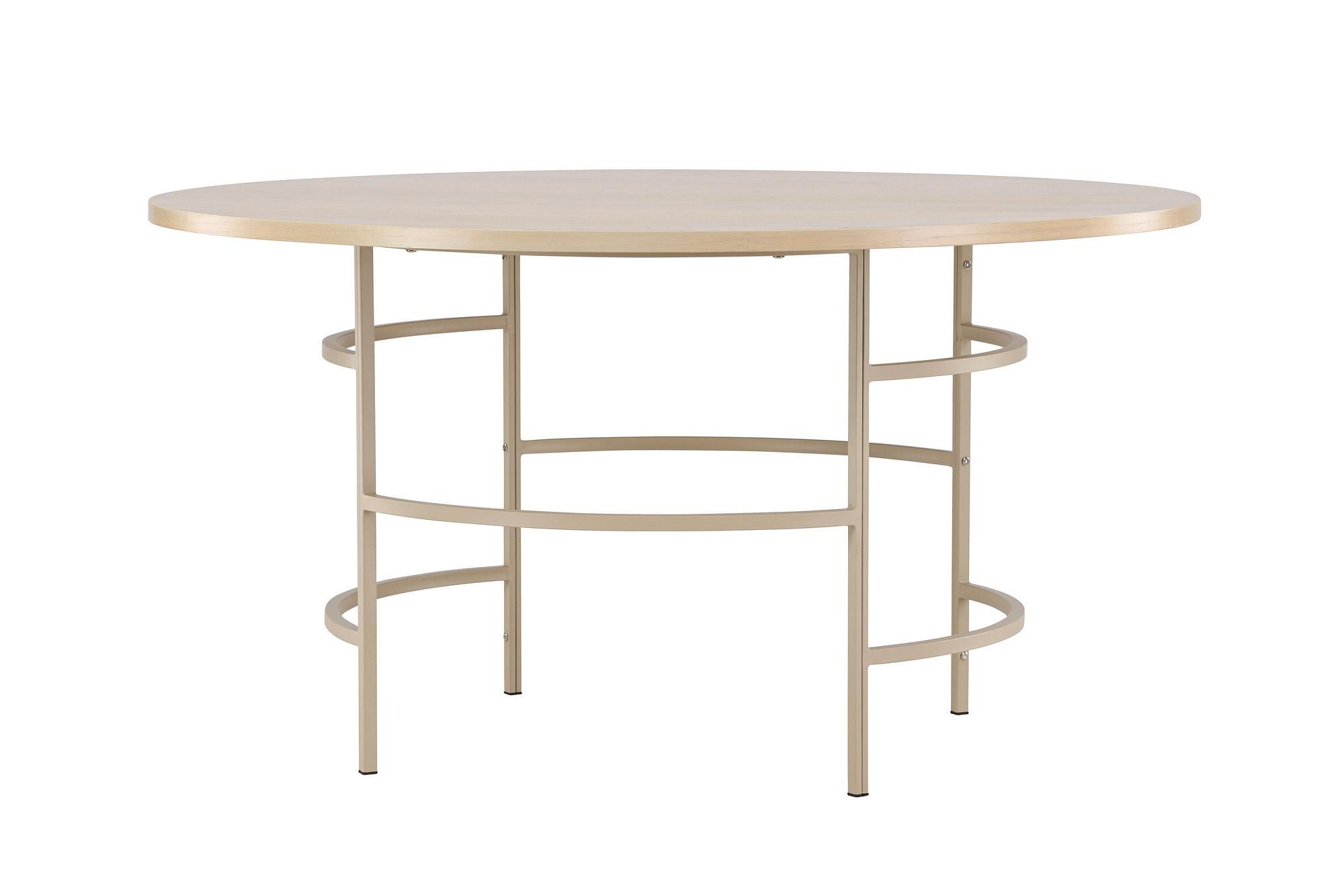 Copenhagen Dining table Wood Metal Beige ⌀140cm 2