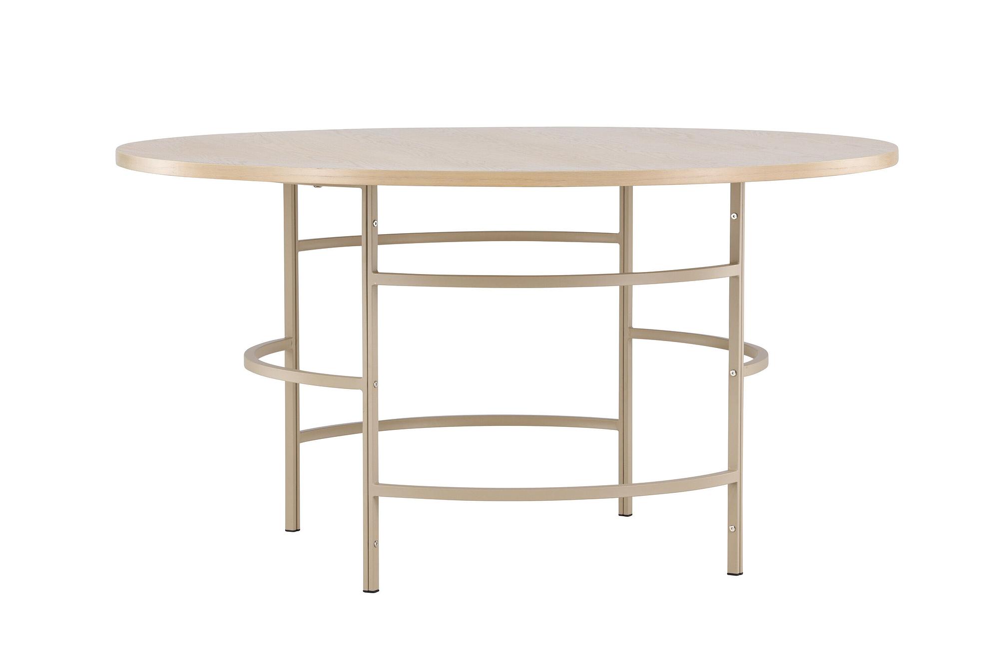 Copenhagen Dining table Wood Metal Beige ⌀140cm 4