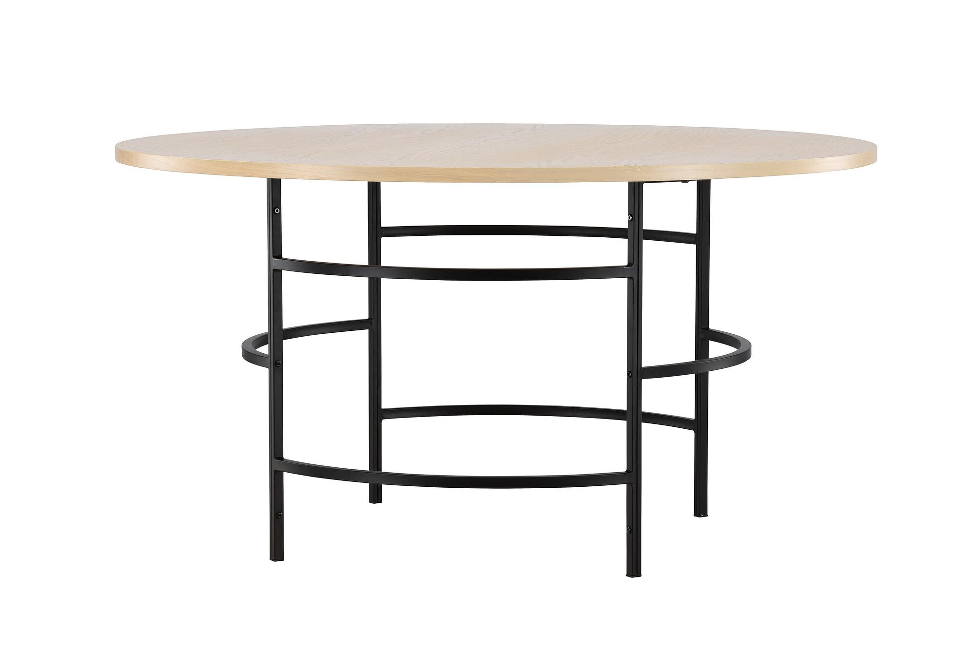 Copenhagen Dining table Whitewash Black ⌀140x74cm 5