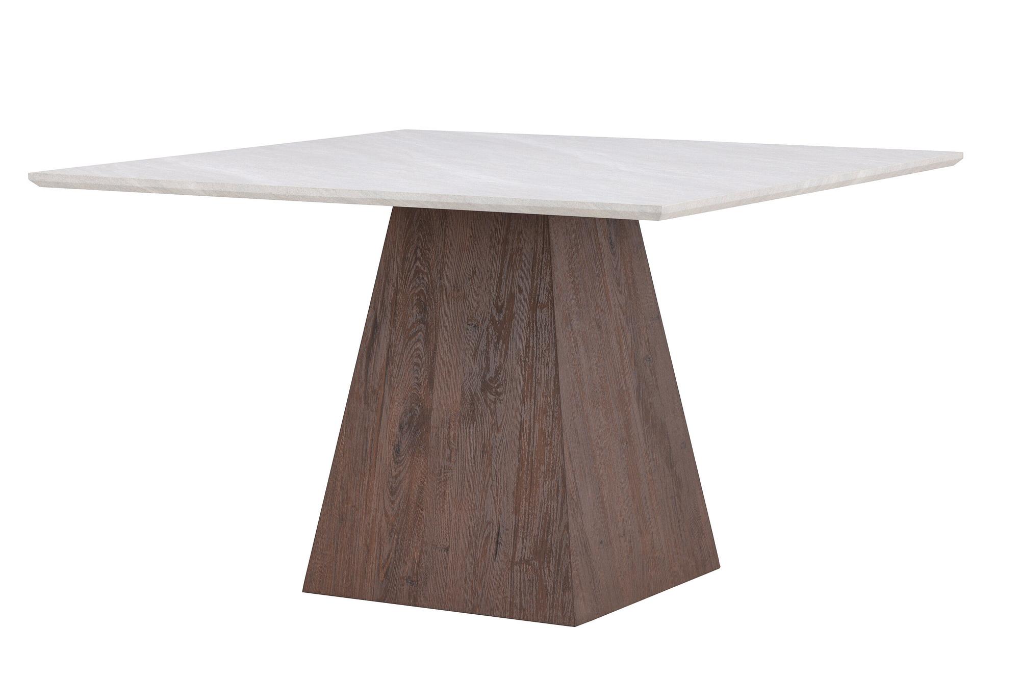 Cael Dining table MDF Mocha Stone look 120×120×75cm 1
