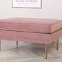 Boom Ottoman Messing Samt Rosa 6