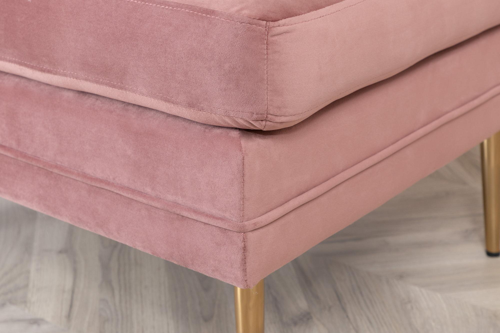 Boom Ottoman Messing Samt Rosa 7