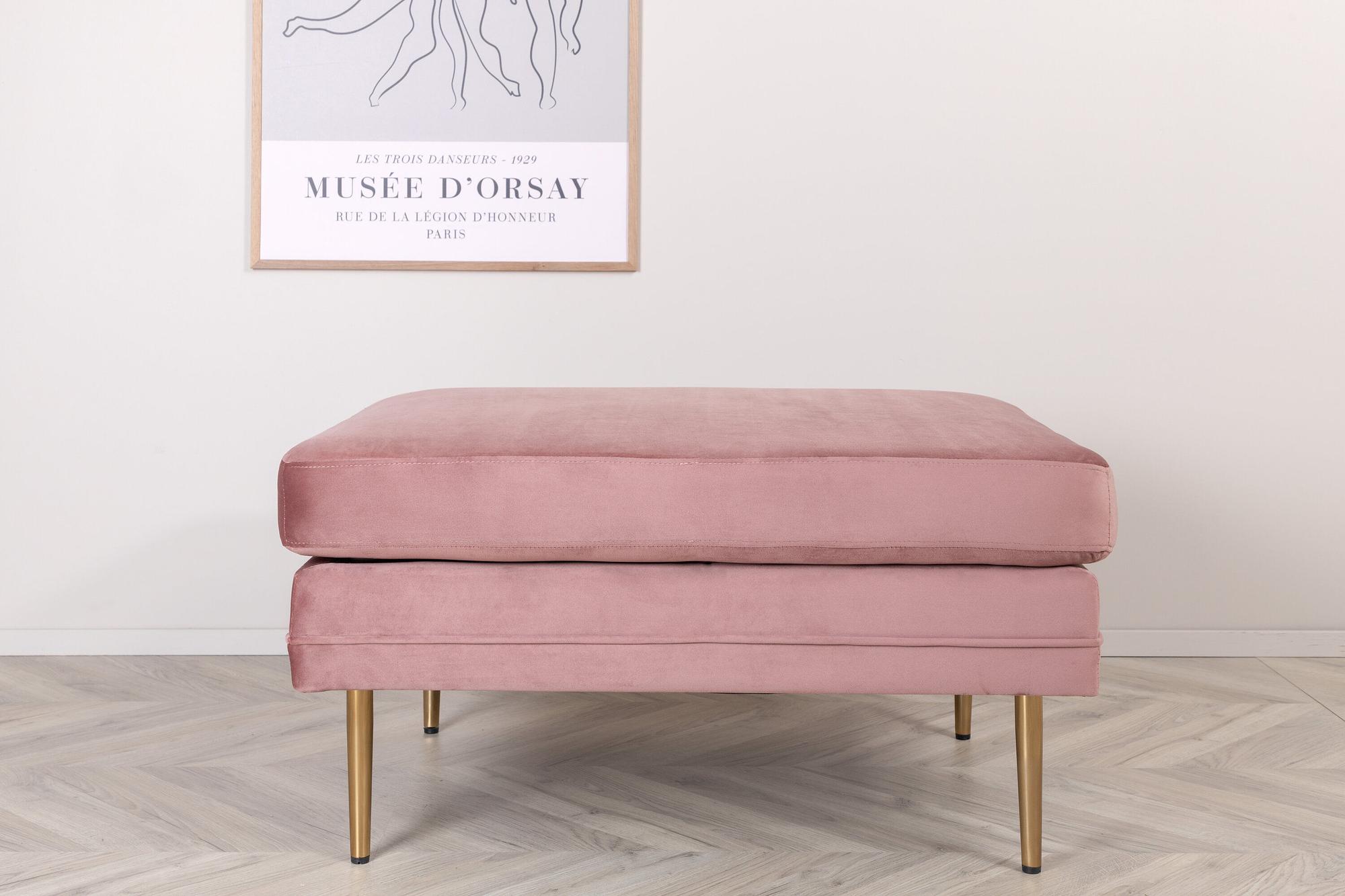 Boom Ottoman Messing Samt Rosa 5