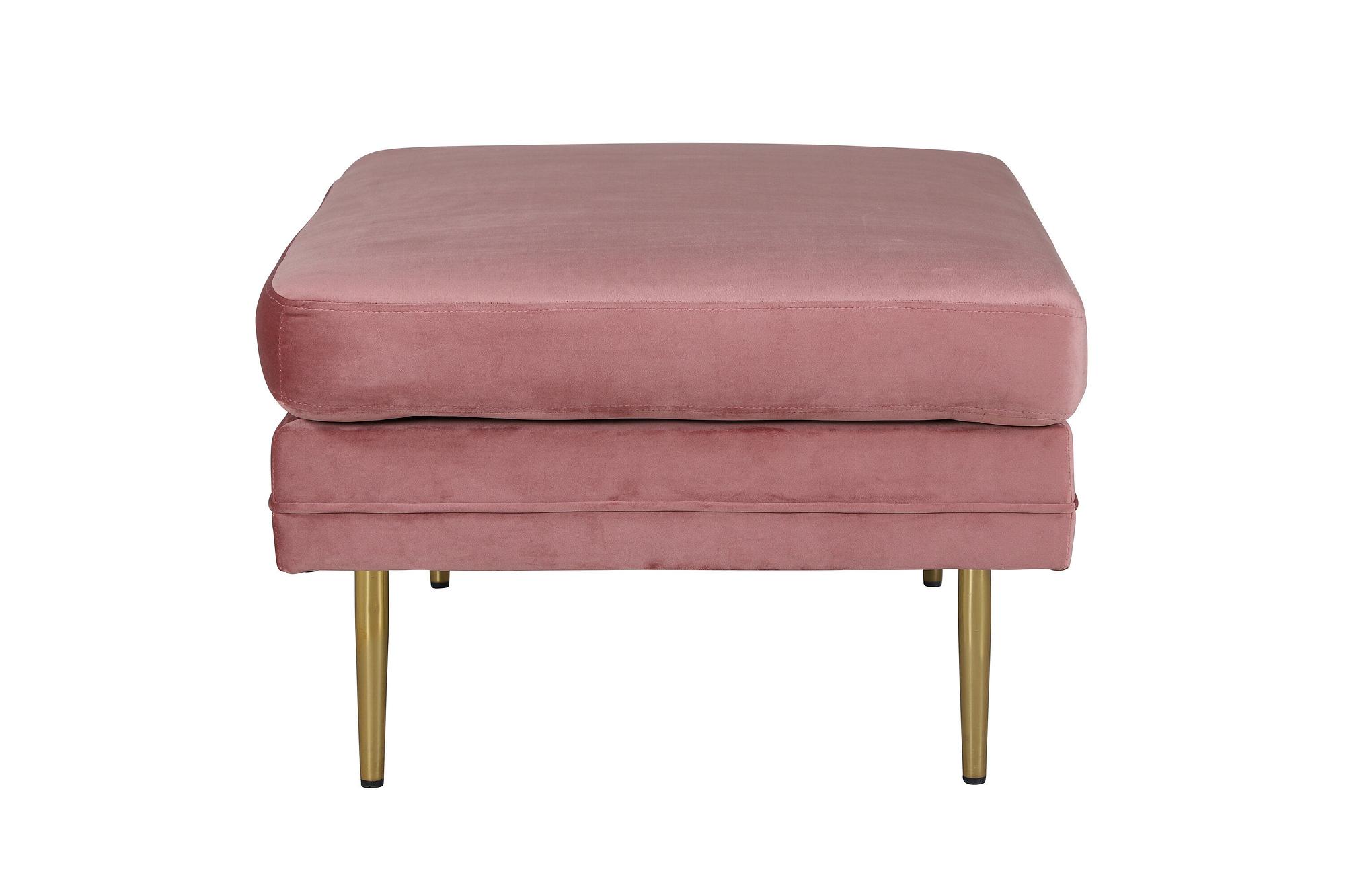 Boom Ottoman Messing Samt Rosa 2