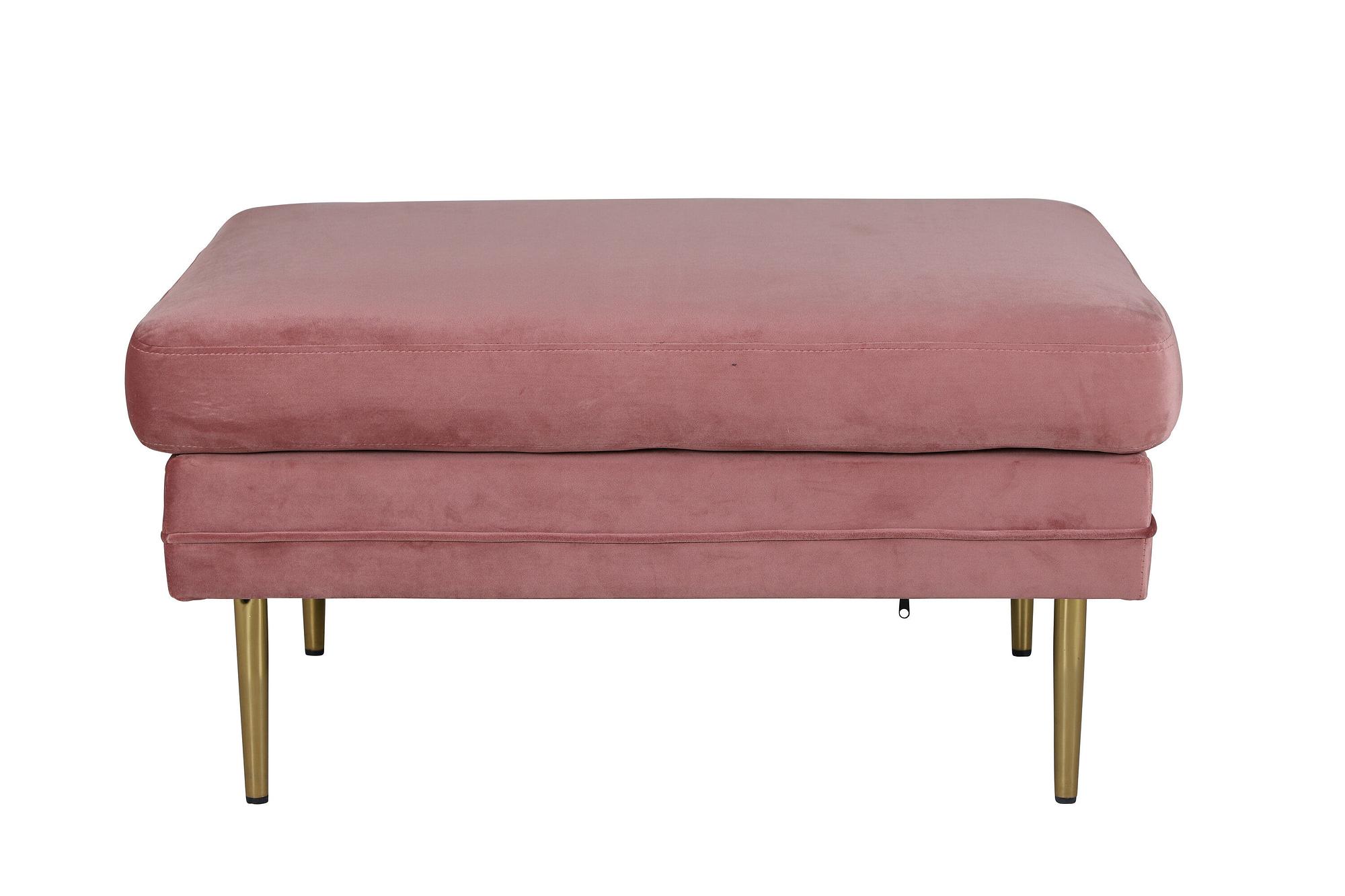 Boom Ottoman Messing Samt Rosa 0